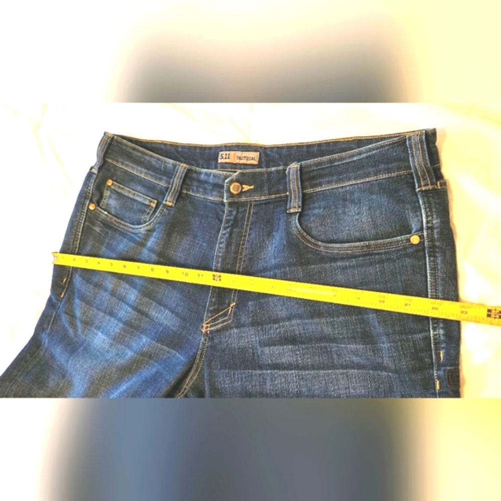 5.11 Tactical Jeans Mens Size 38x34 Dark Blue Denim Whiskers "Always Be Ready" - Picture 15 of 16